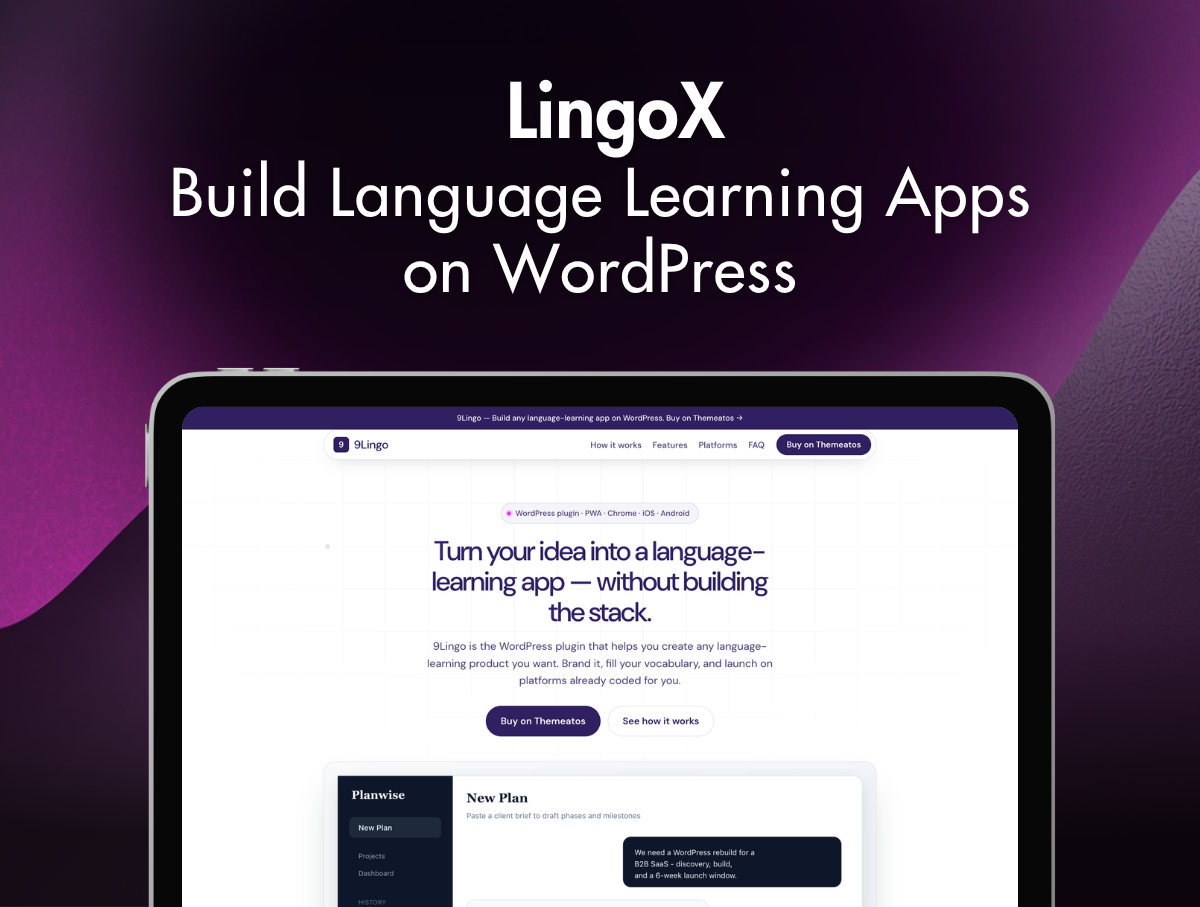 Lingox - Build Language Learning Apps on WordPress — preview 1