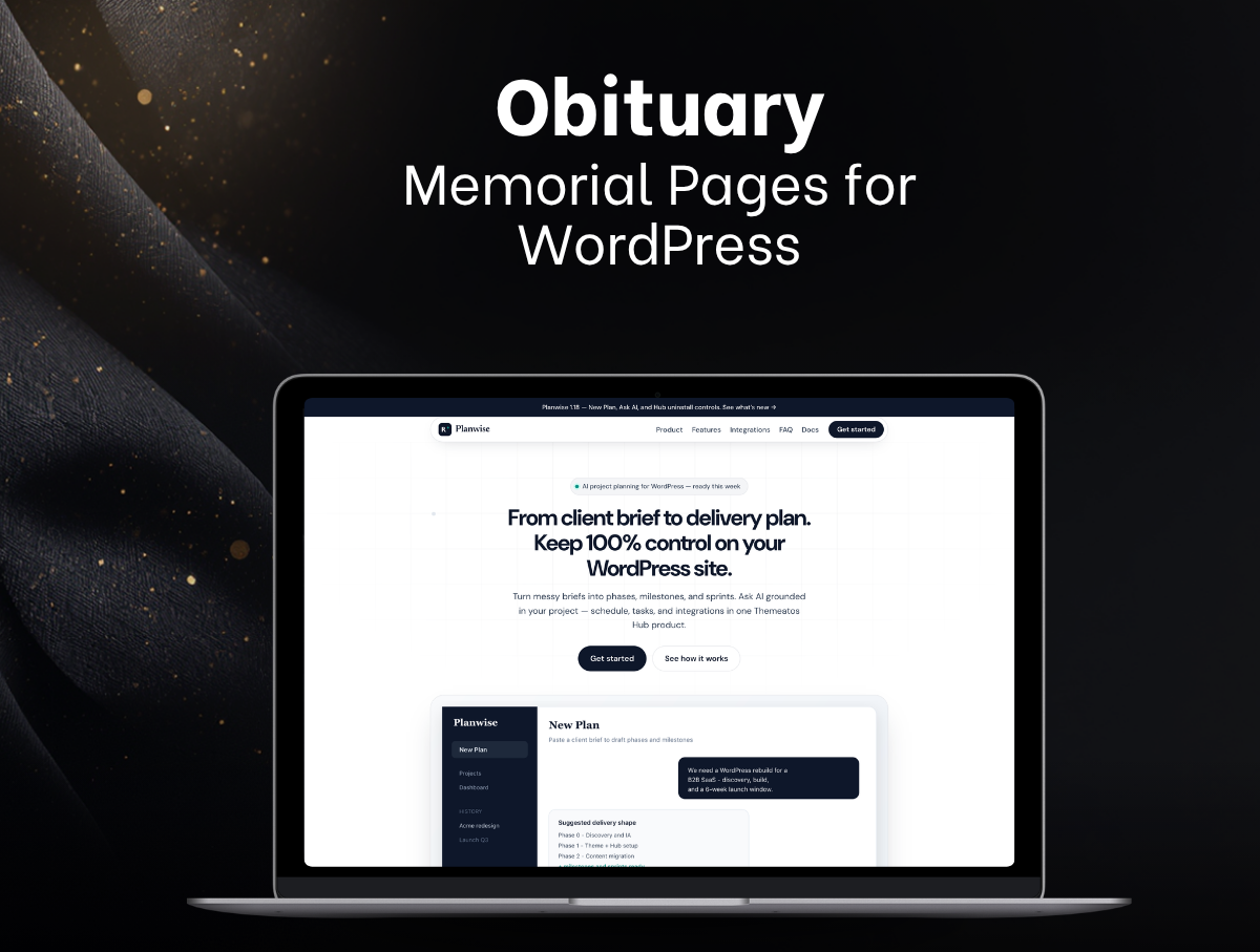 Obituary – Memorial Pages for WordPress — preview 1